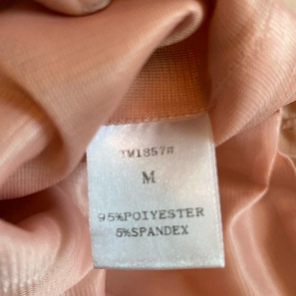 Peach and Dark Tan Fully lined Sheath Dress. Size M. - Picture 9 of 11